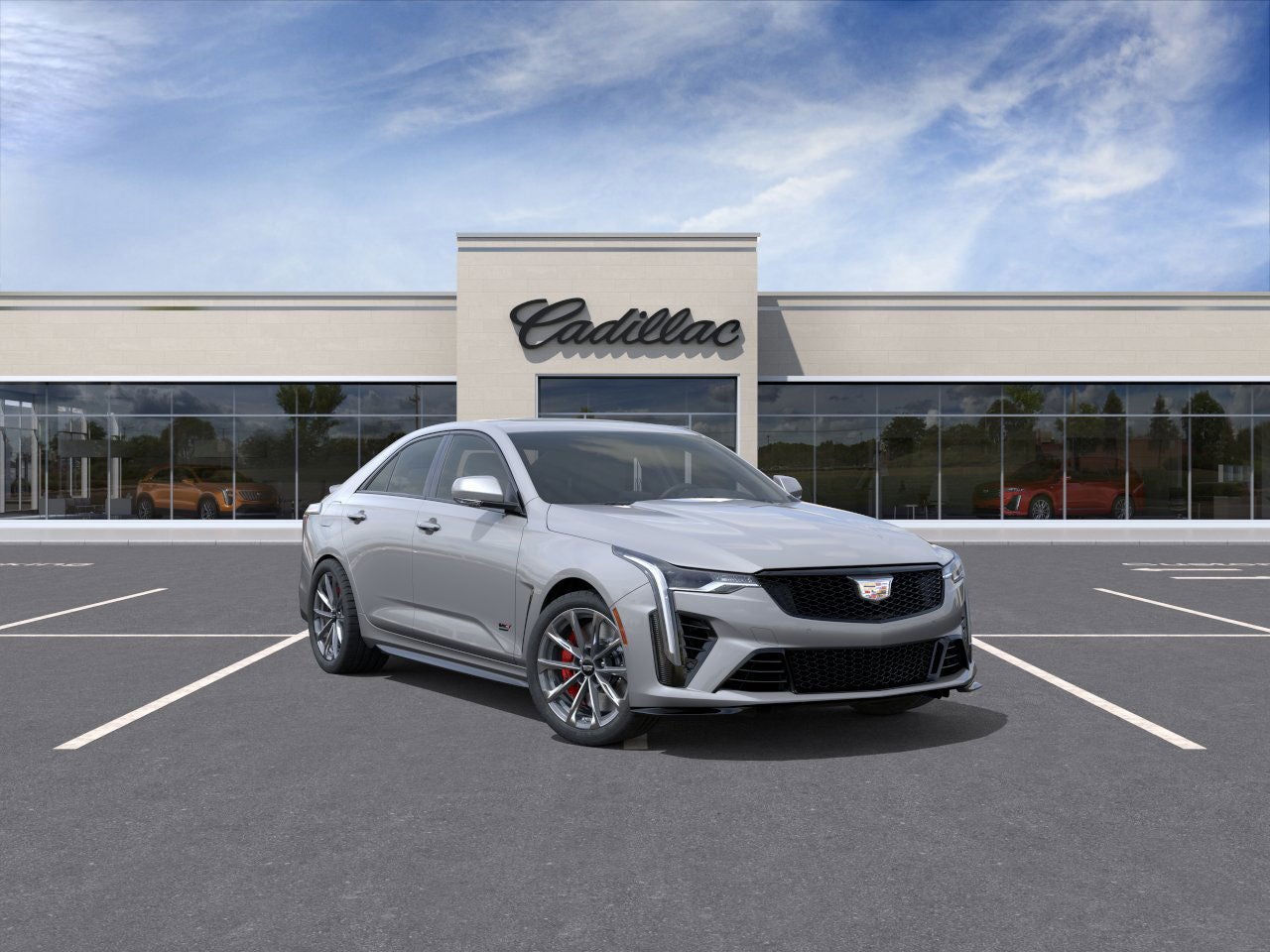 2026 Cadillac CT4-V V-Series Blackwing in Argent Silver Metallic — front three-quarter view