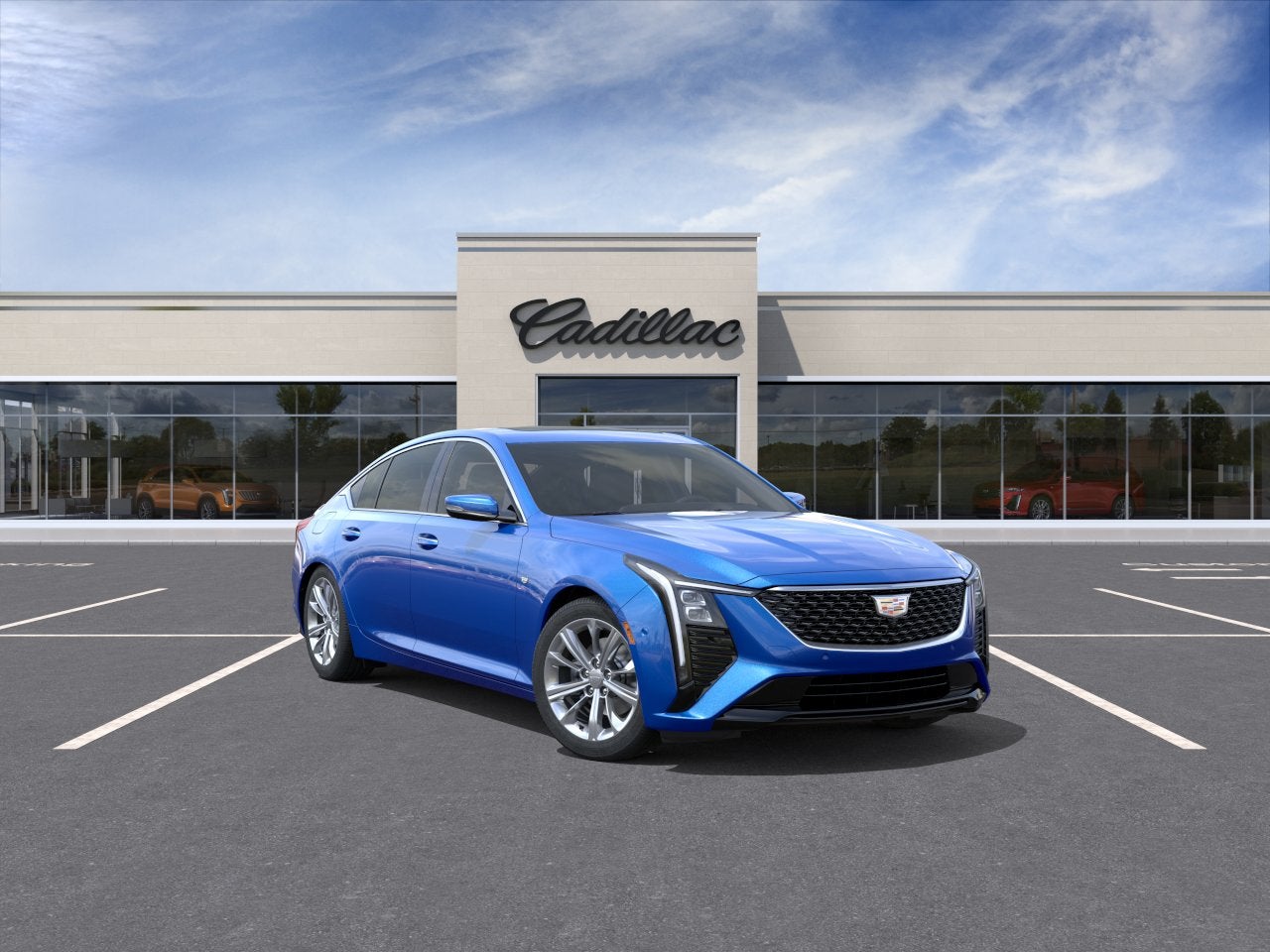 2026 Cadillac CT5 Premium Luxury in Coastal Blue Metallic — front three-quarter view